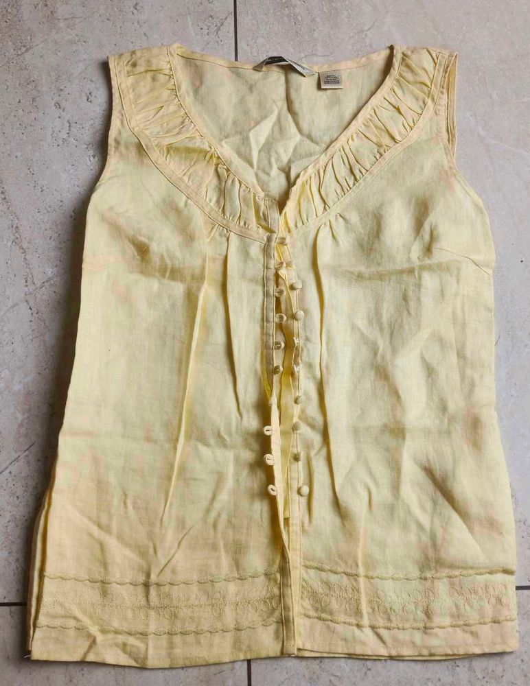 Vintage Sleeveless Button-Down Top