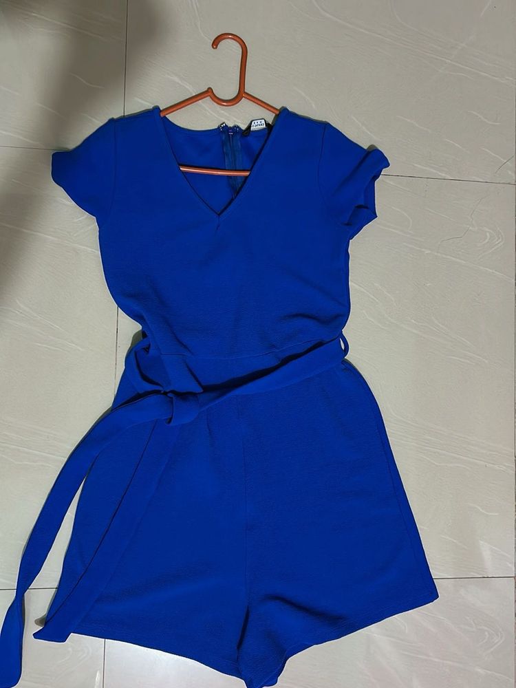 Blue Playsuit with Belt