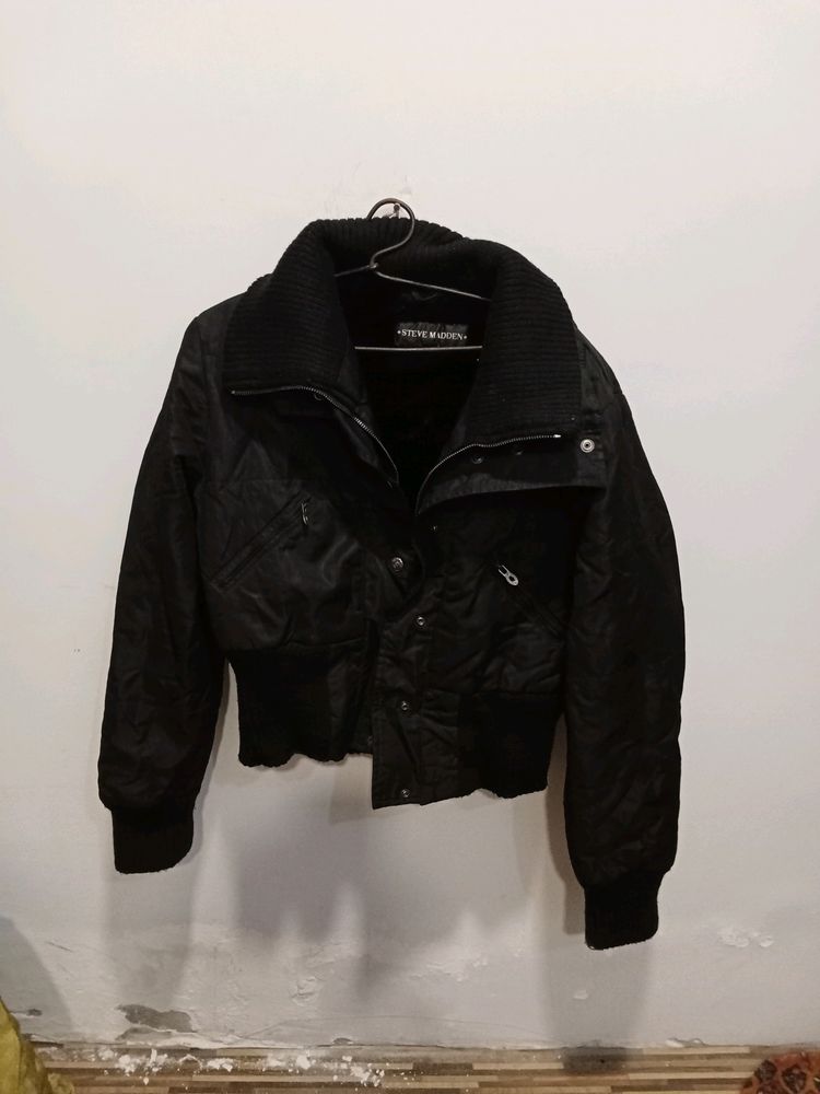 Black  Fur Wali Garam Jacket