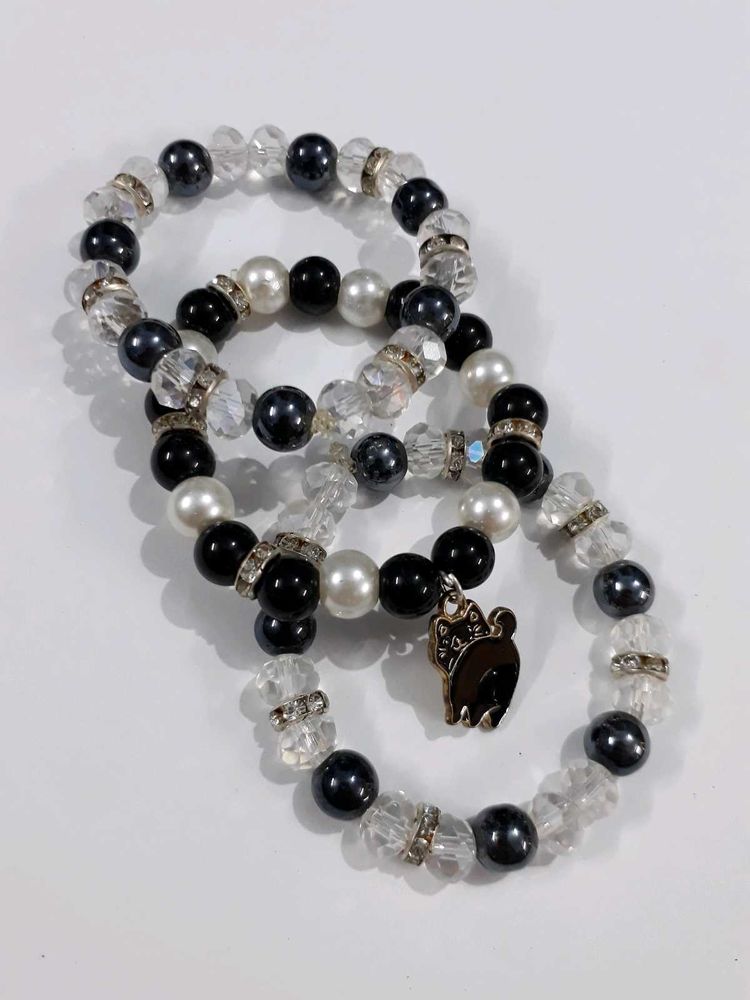 Black kitty Shiny Bracelet Stack- BRAND NEW