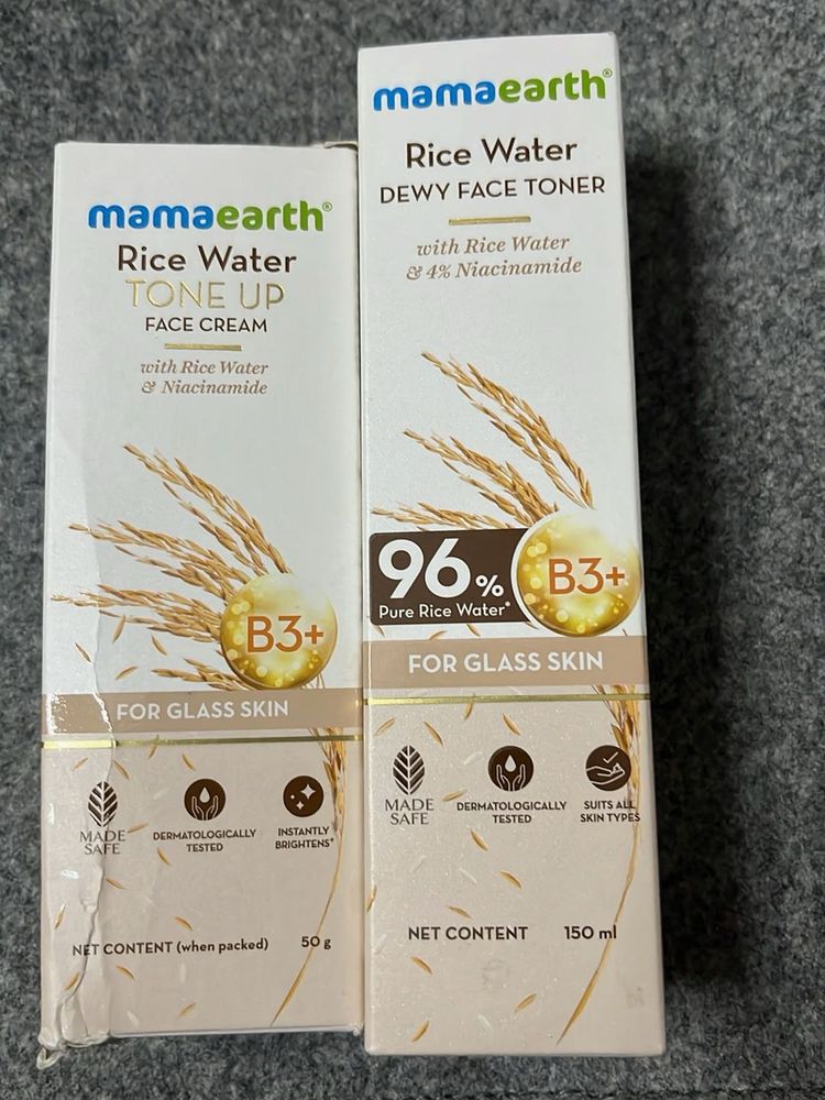 Mamaearth Rice Water Toner + Face Cream