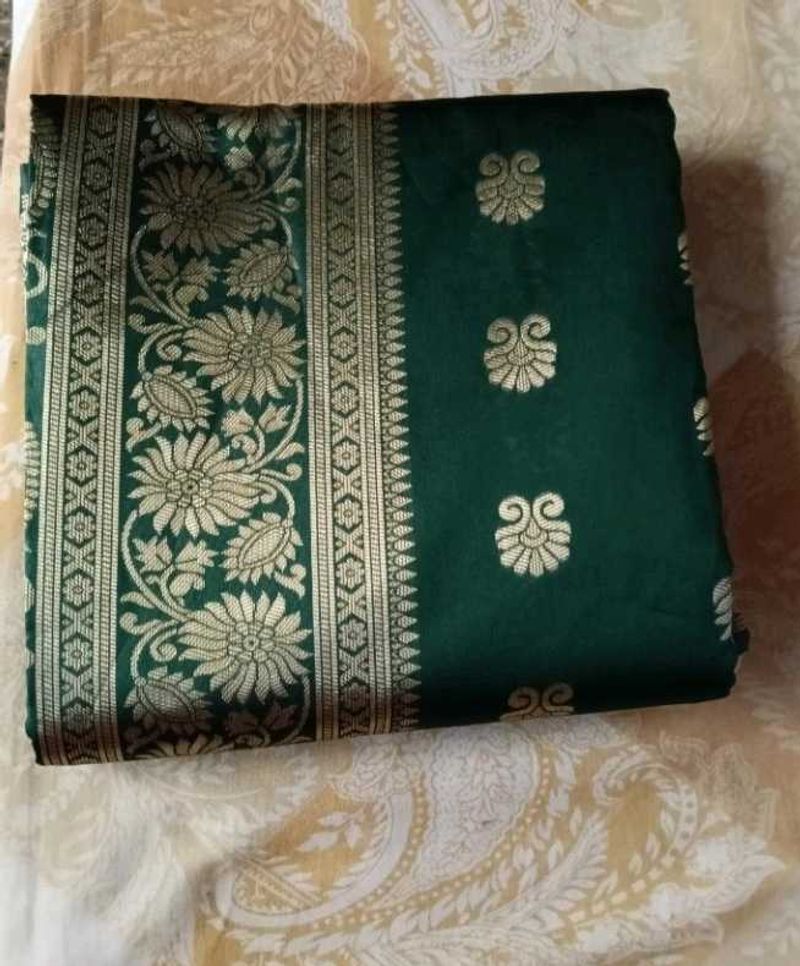 Green Banarasi Dress Material