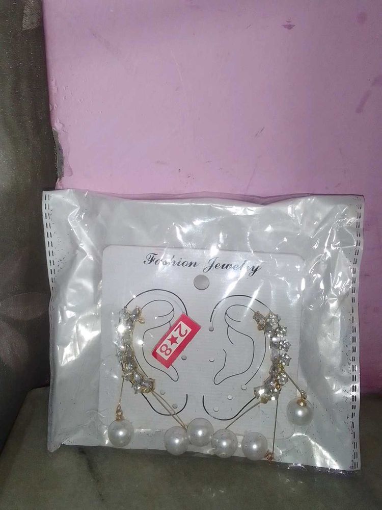 Pearl and Rhinestone Ear Cuff Set