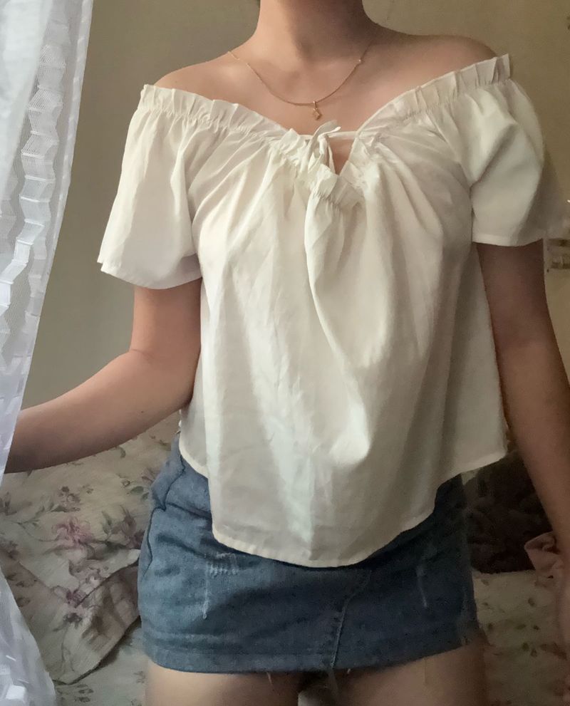 Off-Shoulder White Top