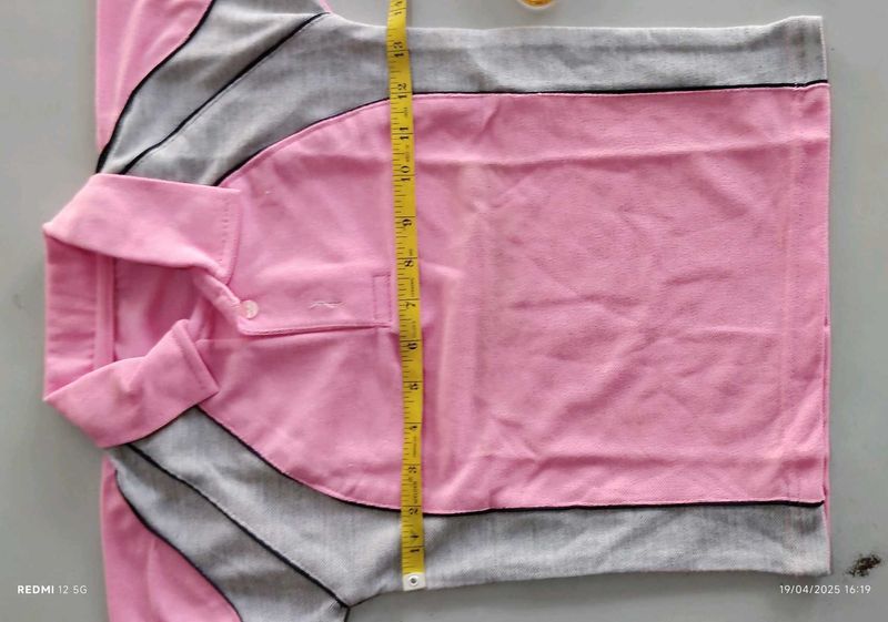 Pink &amp; Grey Polo T Shirt