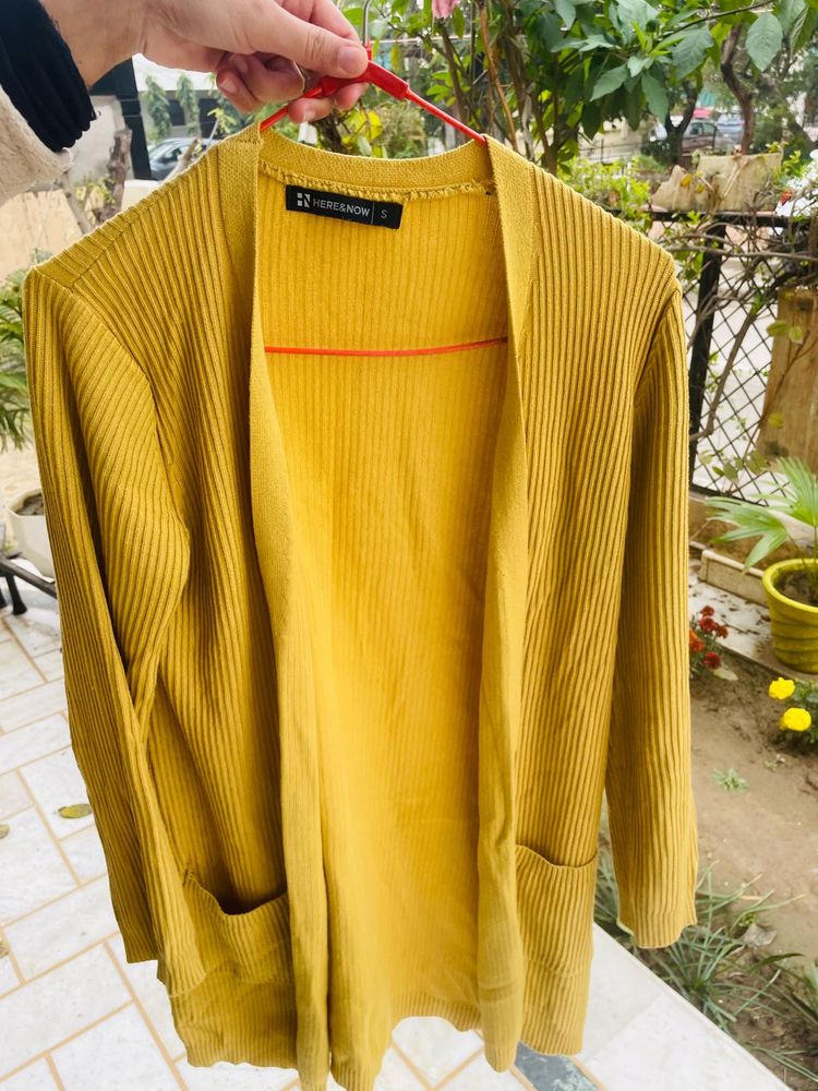 HERESNOW Yellow Knit Cardigan