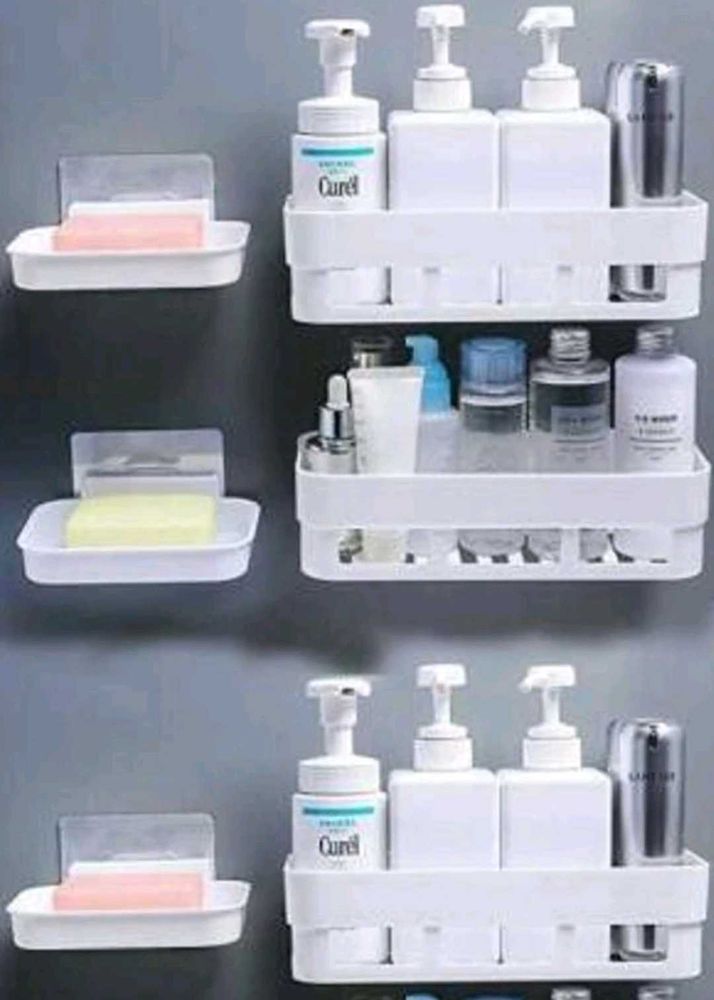 Combo Pack Of 6 Adhesive Shelf Rack For Bathroom..