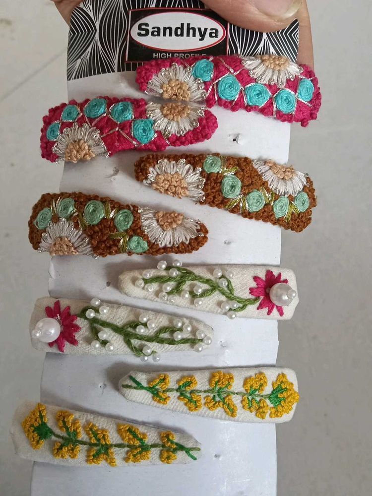 Beautiful Handmade Embroidery Hair Clips