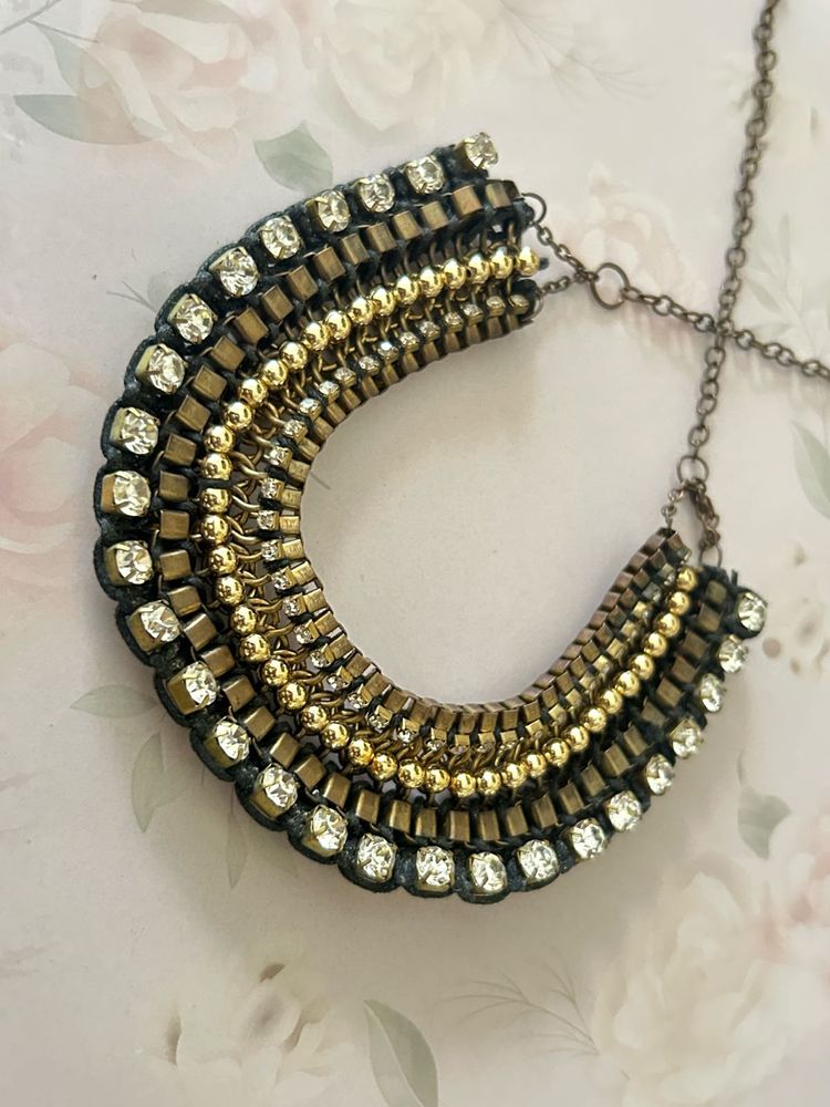 Statement Rhinestone Bib Necklace