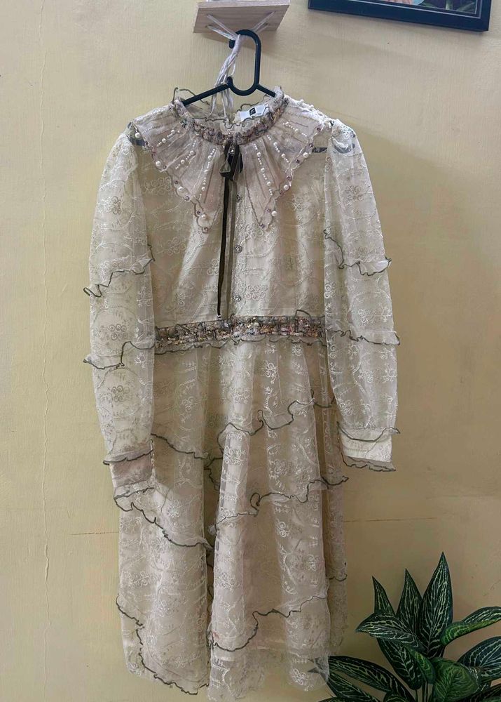 Elegant Lace Layered Mini Dress