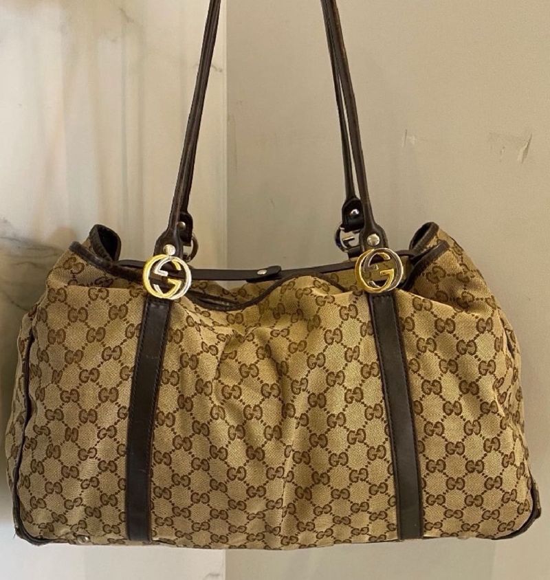 Authentic Gucci GG Canvas Twins Large Tote