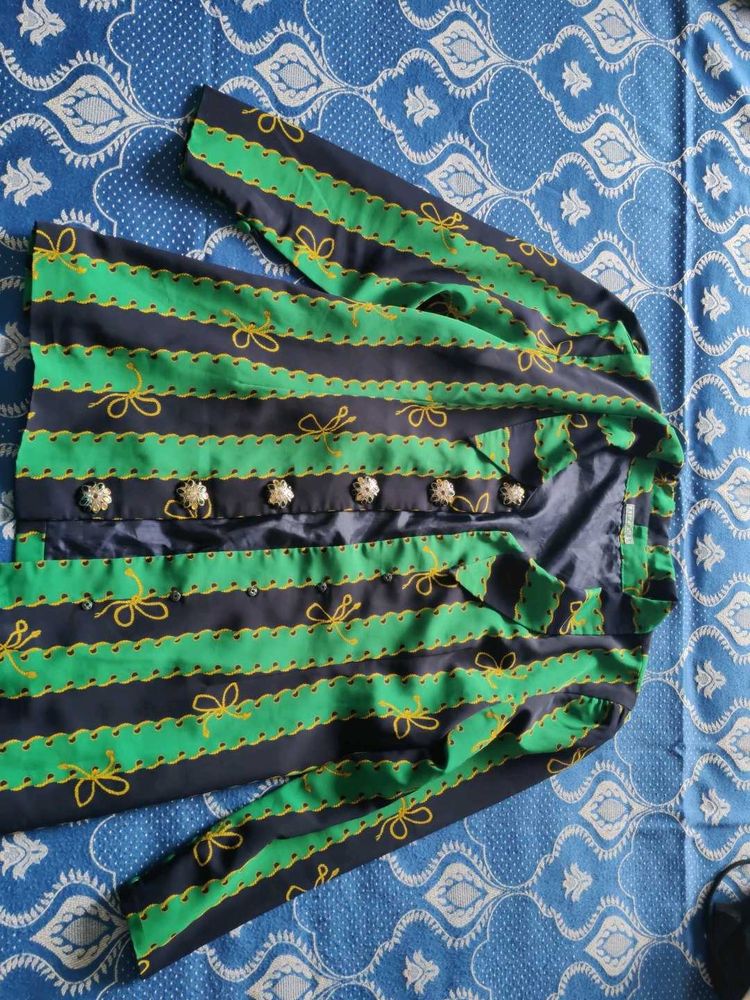 Vintage Striped Bow Blouse