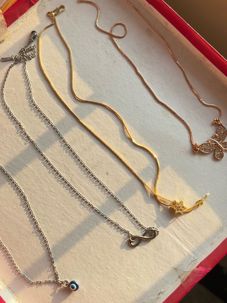 Necklace Set (1gold+1rosegold+2silver)