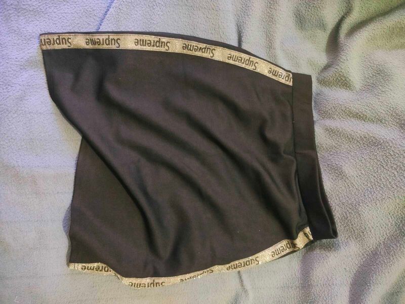Black Skirt With Silver Glitter Lining