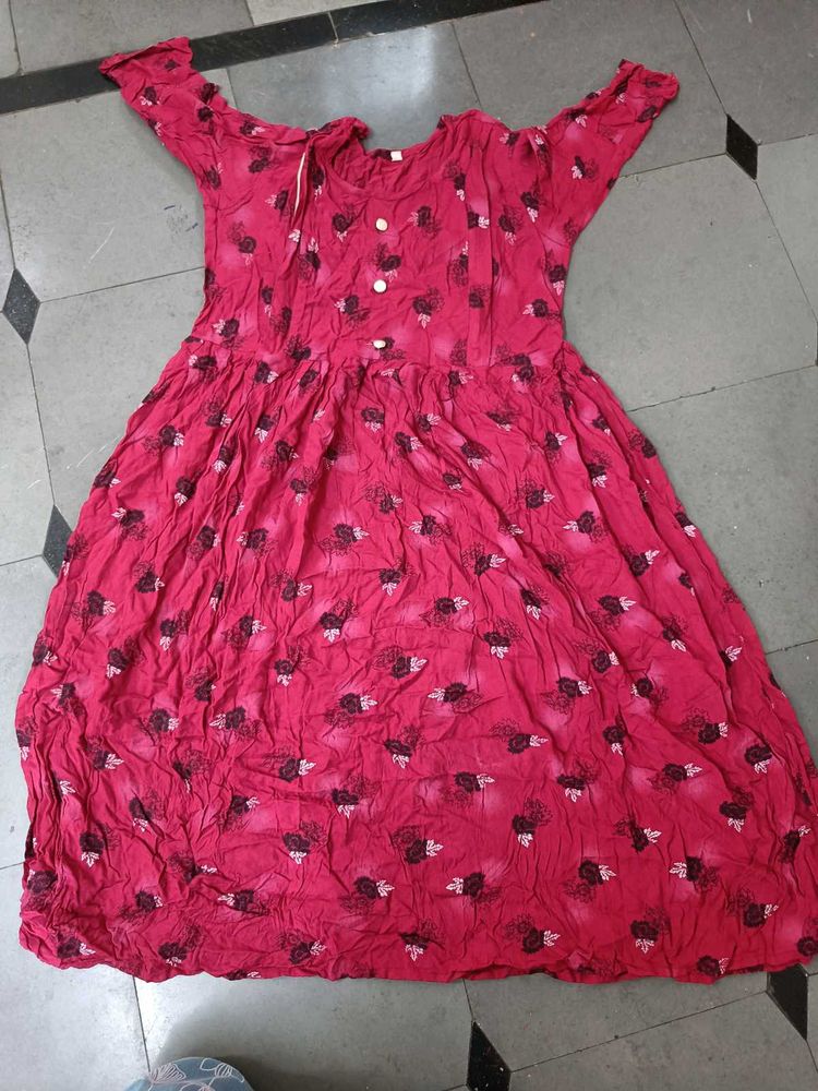 Red Floral Print Sundress