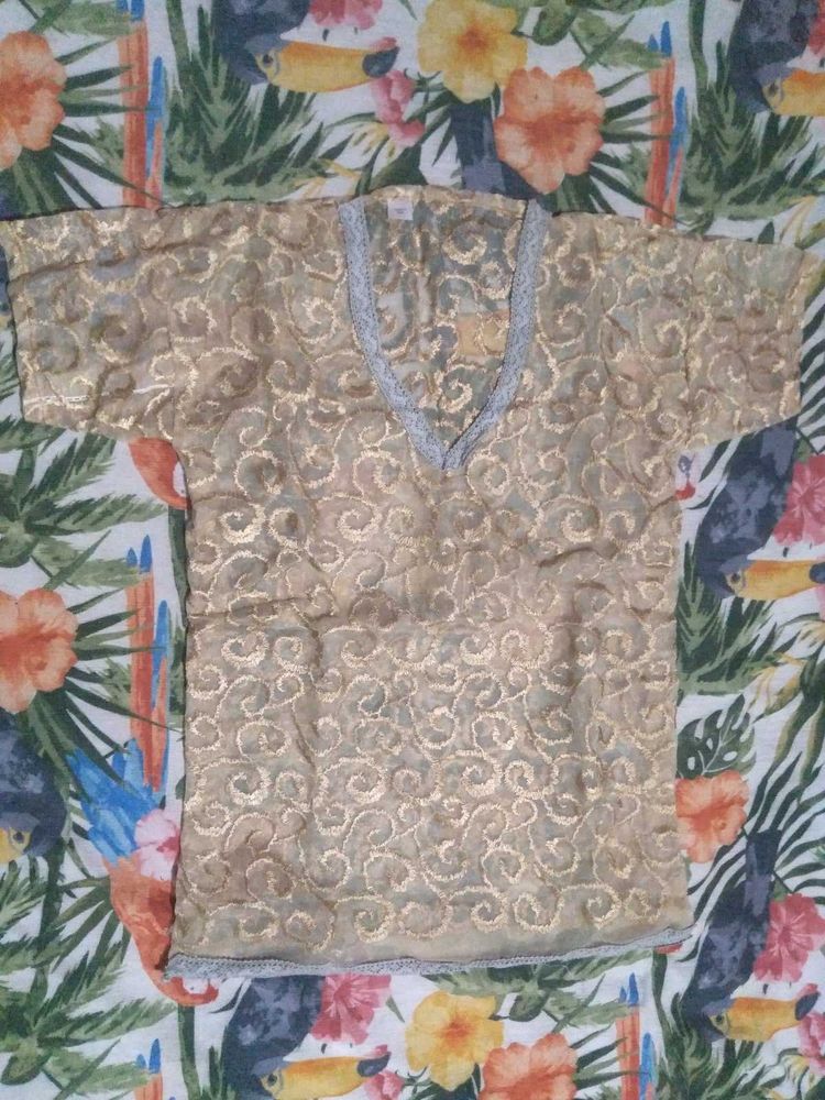 Gold Embellished Kurti Top