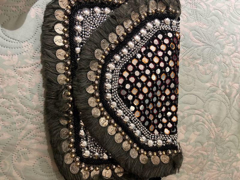 Black N Grey Silver Boho Sling Bag