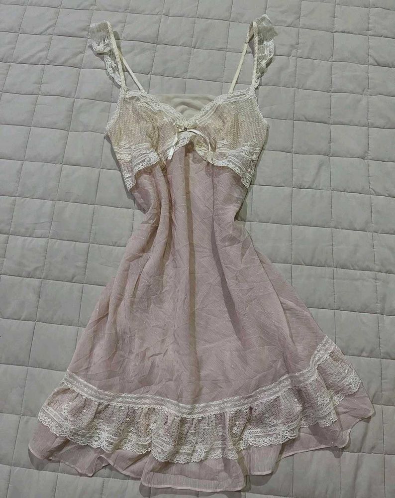 Lace Trimmed Slip Dress