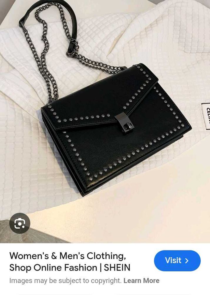 Black Studded Chain Bag