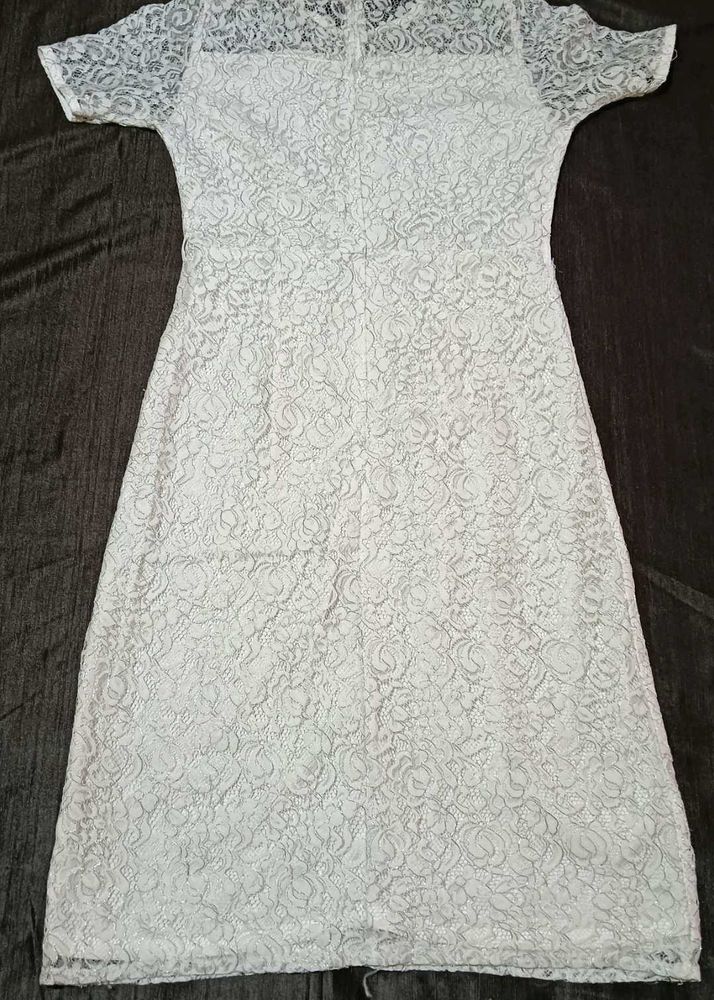 White Lace Midi Dress