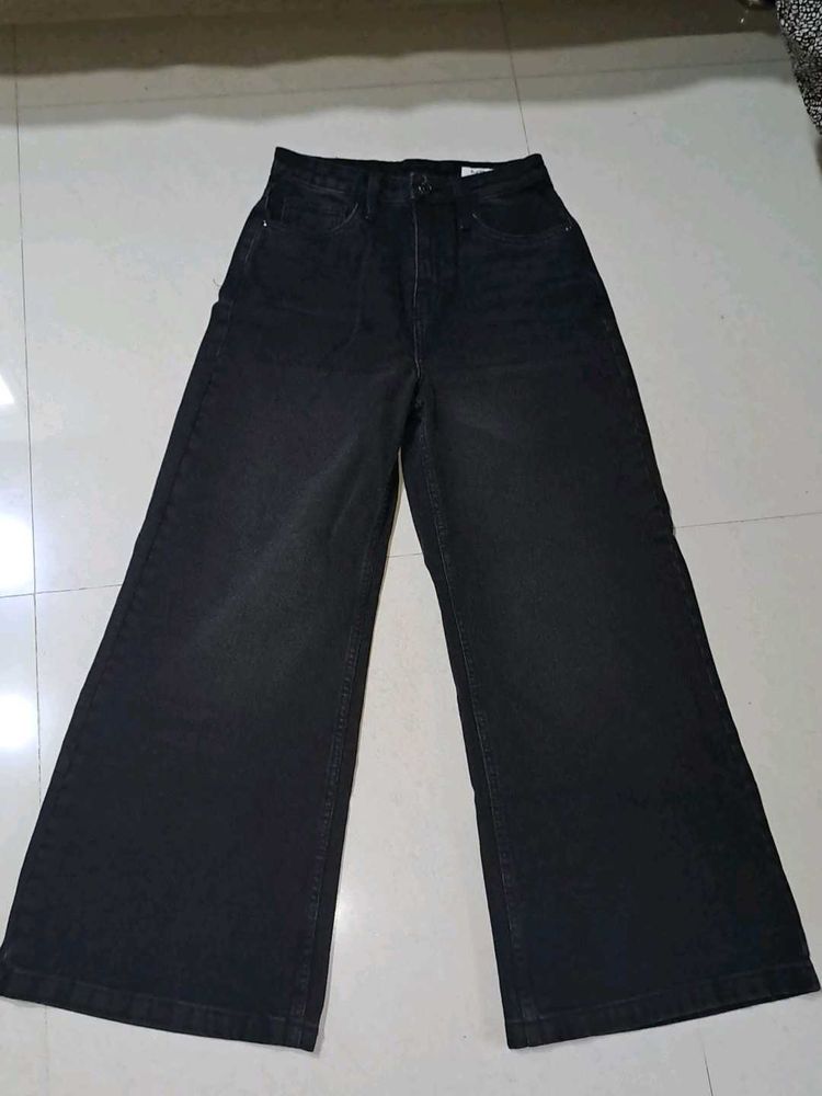 Brand New Austin Wide-Leg Black Jeans