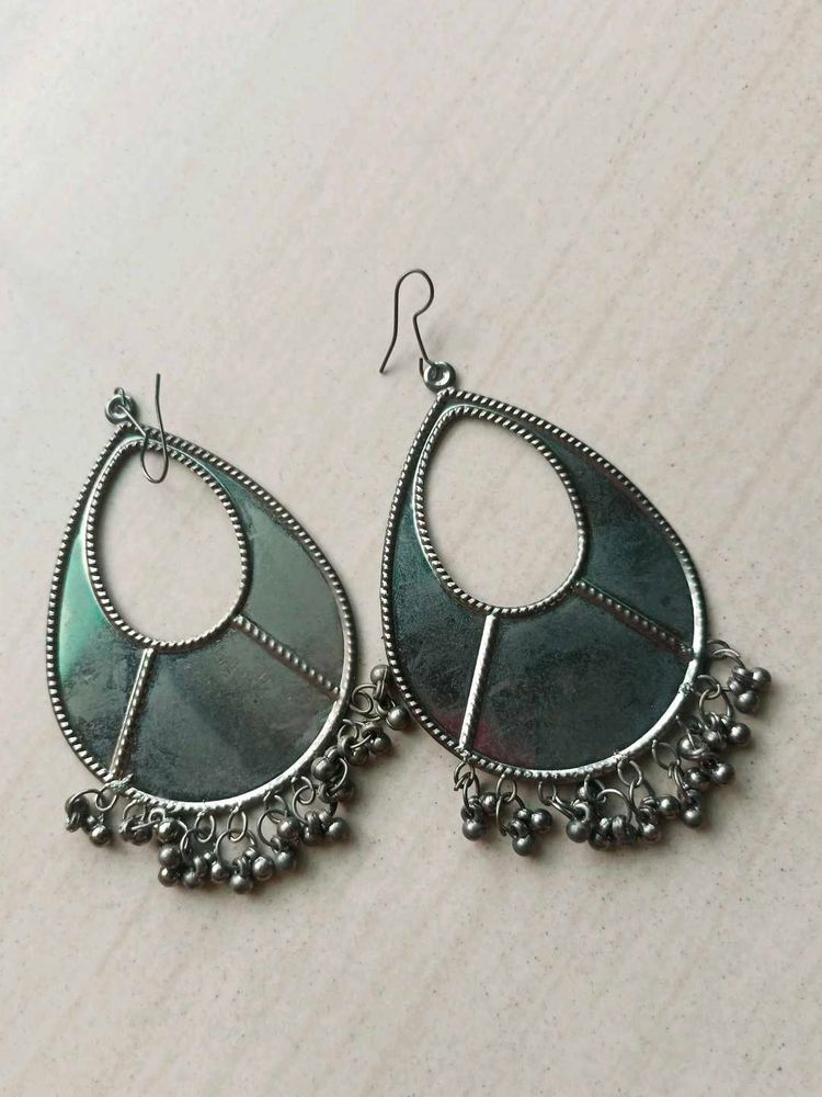 Boho Silver Drop Earrings