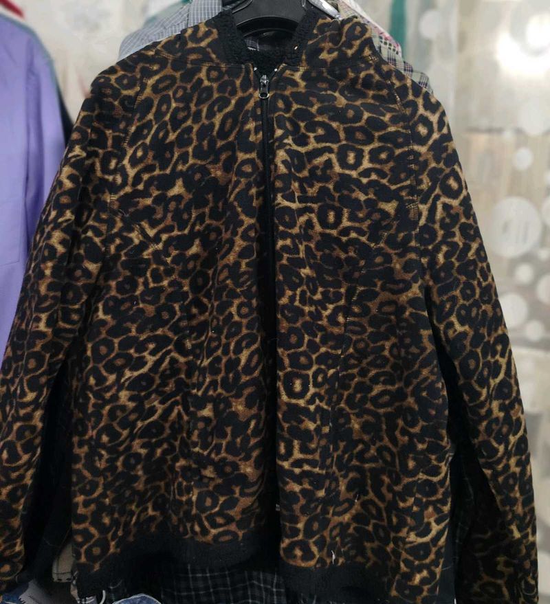Leopard Print Bomber Jacket