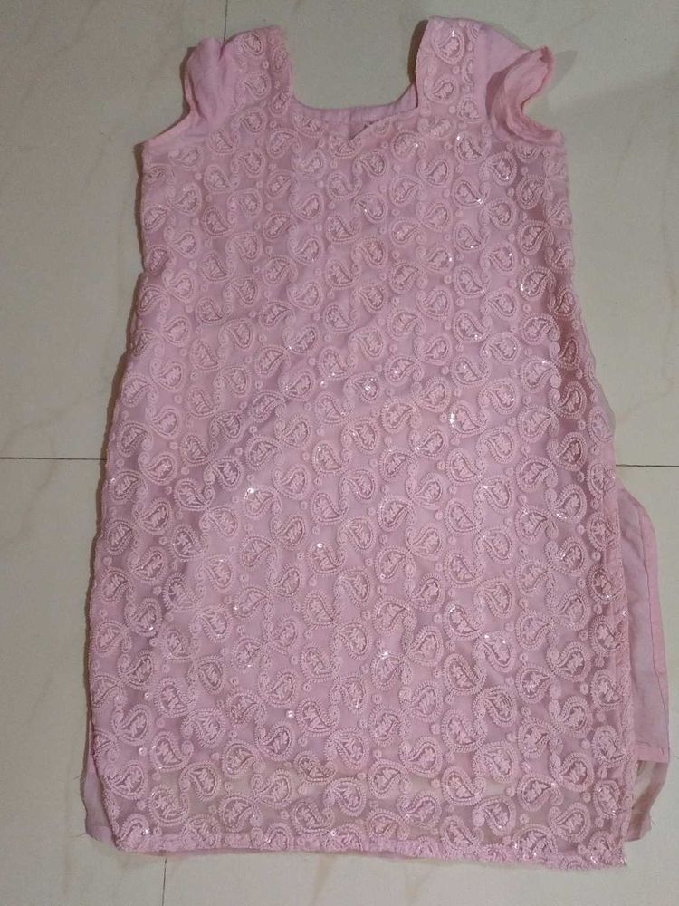 Pink Embellished Kurta