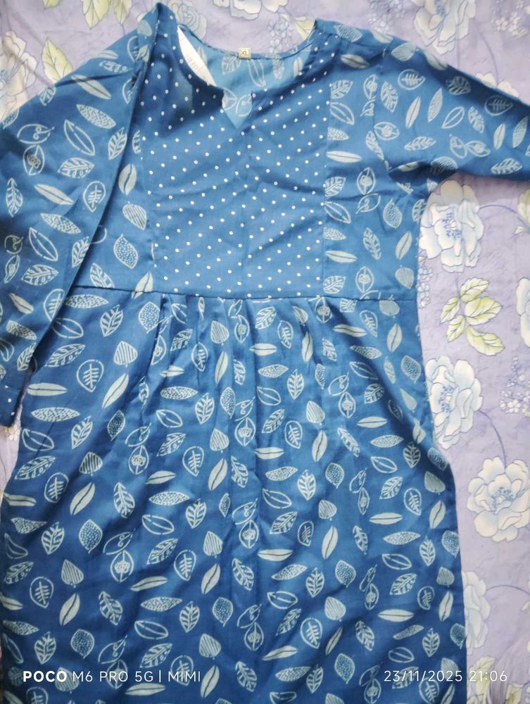 Blue Printed Dress