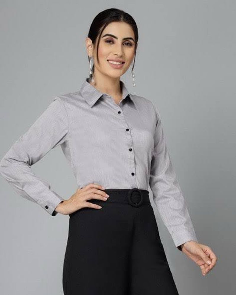 Work Wear Park Avenue Grey Formal Shirt