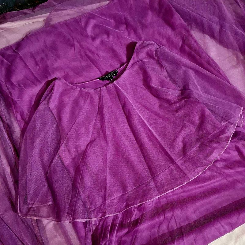Purple Tulle Top