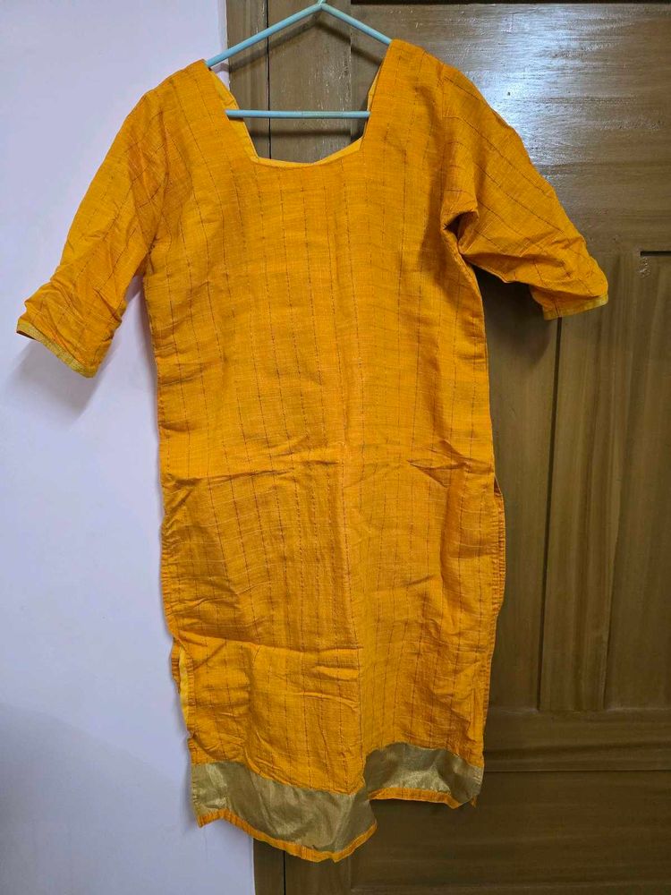 Yellow Cotton Kurta