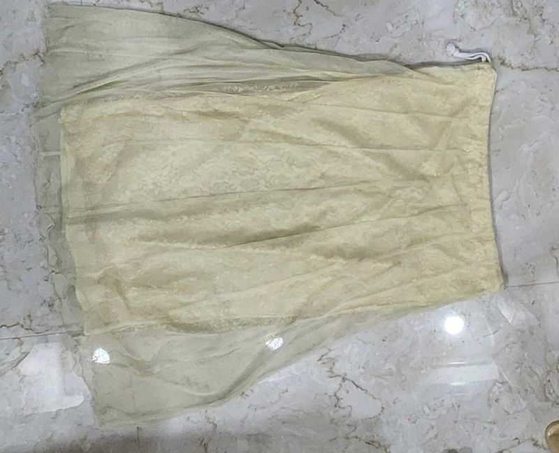 Net Lehanga With Satin Choli