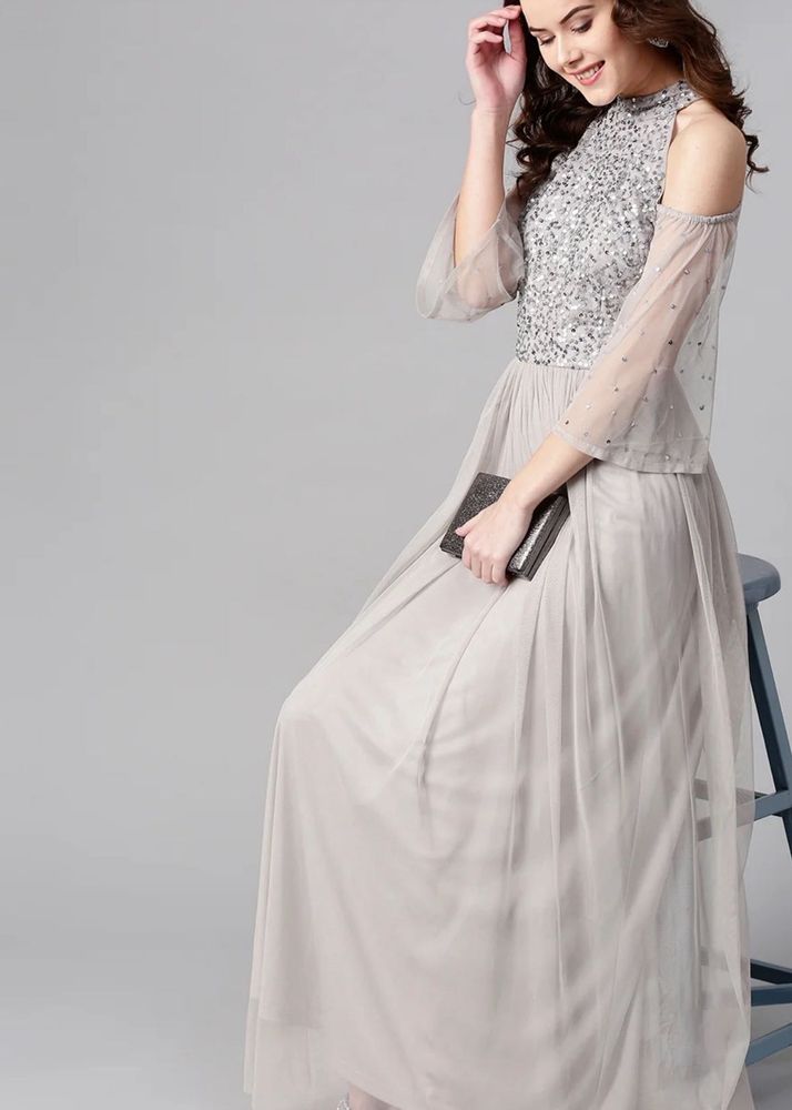 Elegant Grey Ethnic Gown