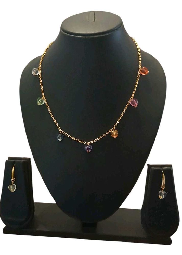 Gold Necklace and Earring Set