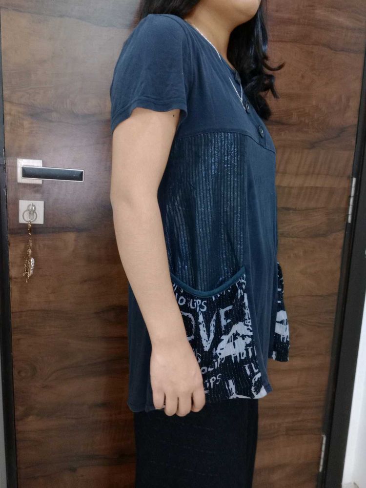 Beautiful Dark Grey/Black Top That Can Fit S,M,L
