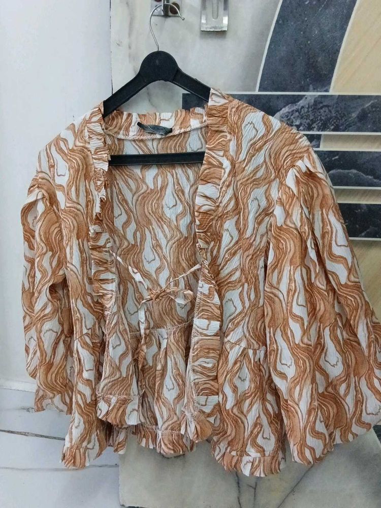 Boho Print Tie-Up Top