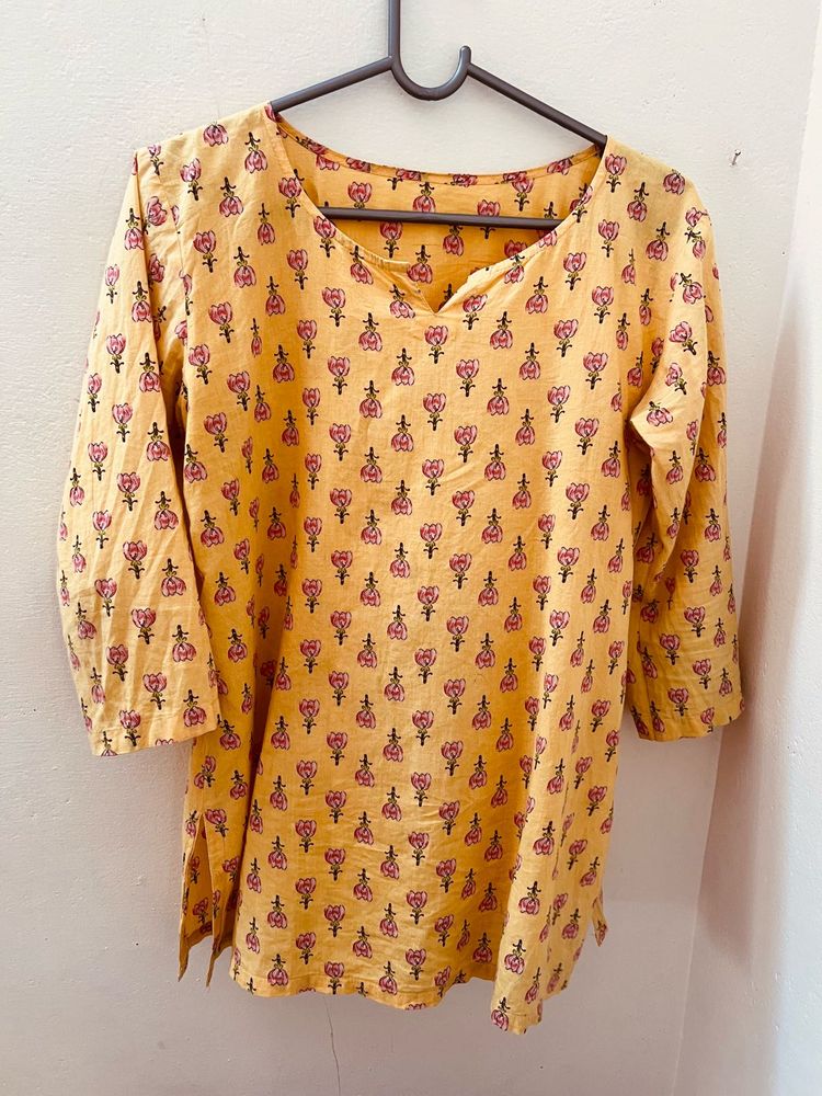 Beautiful Yellow Floral Tunic