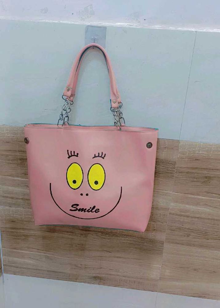 Cute Pink 'Smile' Tote Bag