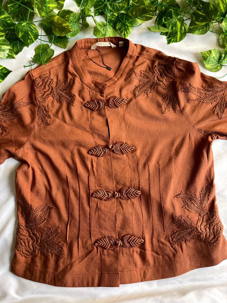 Soft Surroundings Women’s Rust Embroidered Tunic