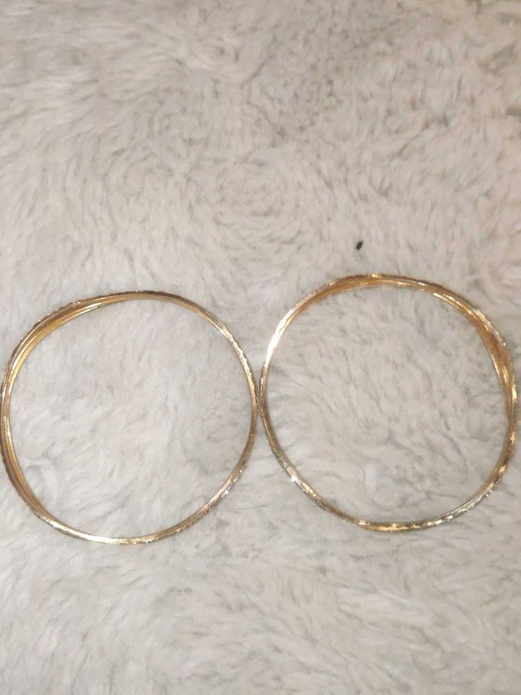 Gold Tone Bangles (Set of 2)