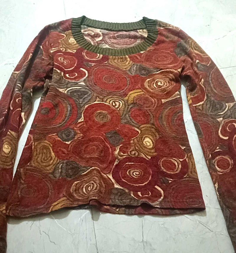 y2k unique boho, earthy longsleeve top