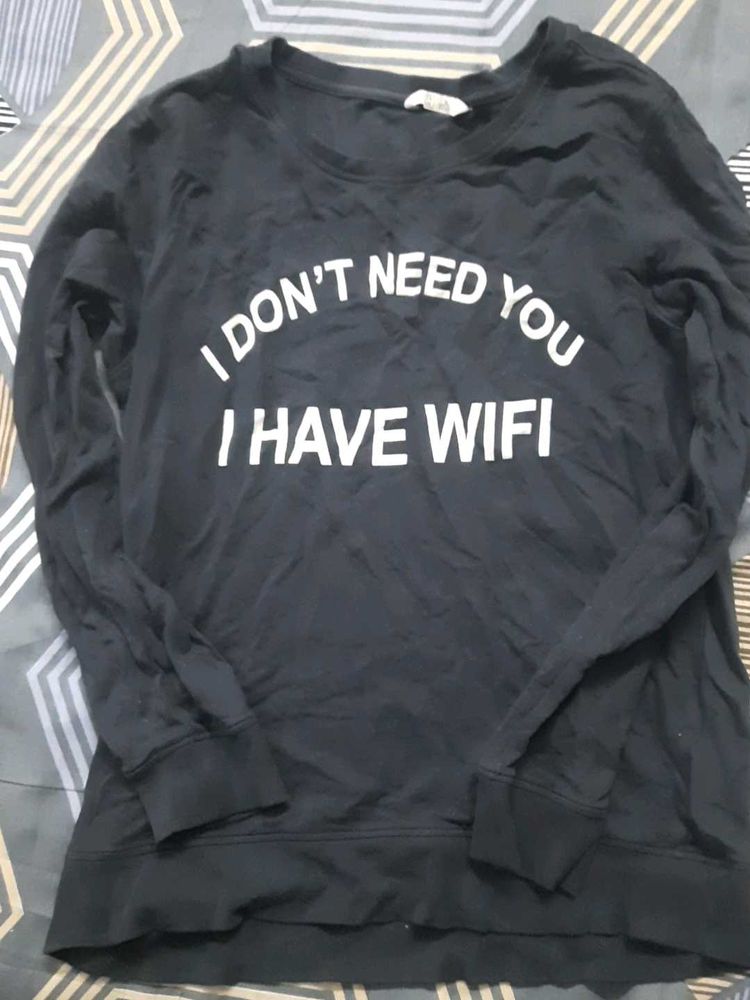 Black Graphic Print Sweatshirt