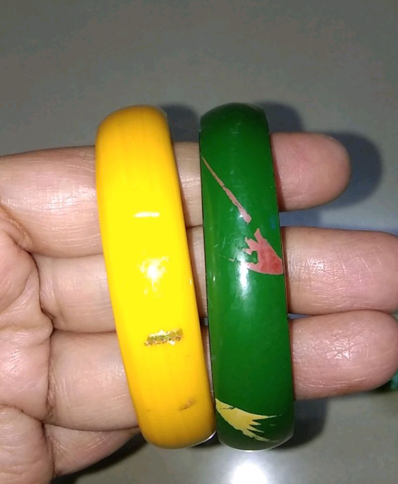 Yellow Green Kada Good Condition Bangles