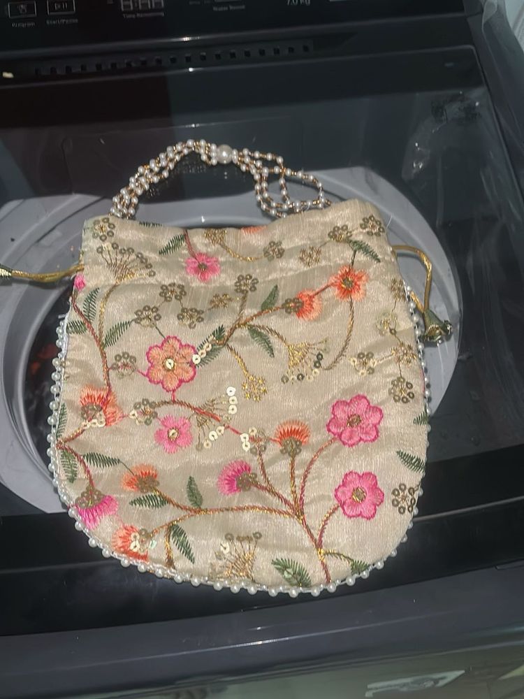 Floral Embroidered Potli Bag