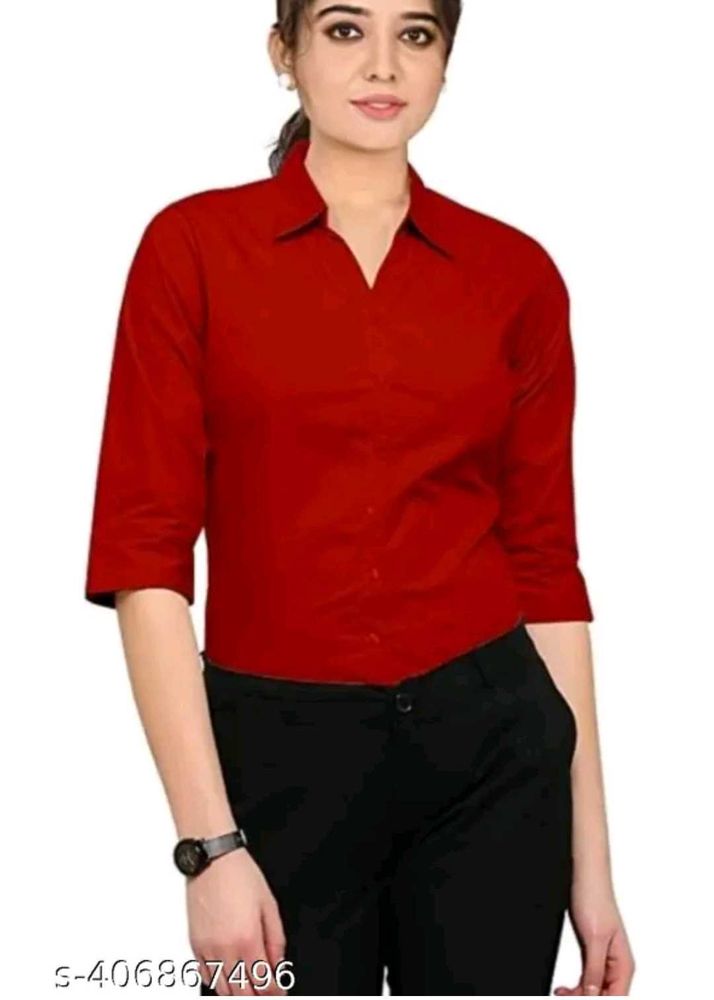 Red 3/4 Sleeve Blouse