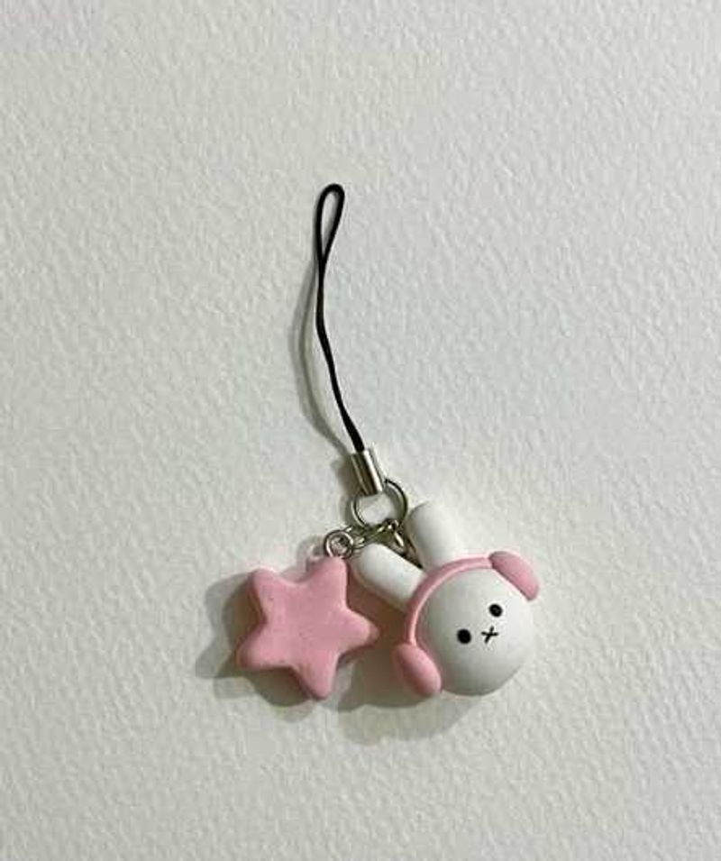 Cute Bunny &amp; Star Phone Charm