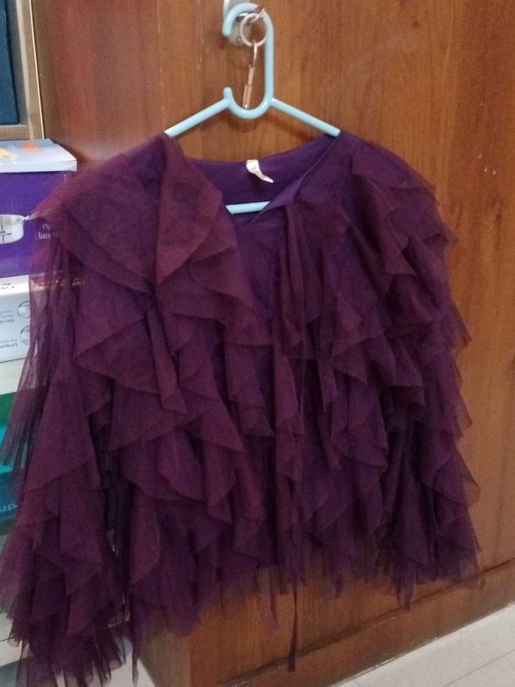 Stylish Purple Layered Jacket