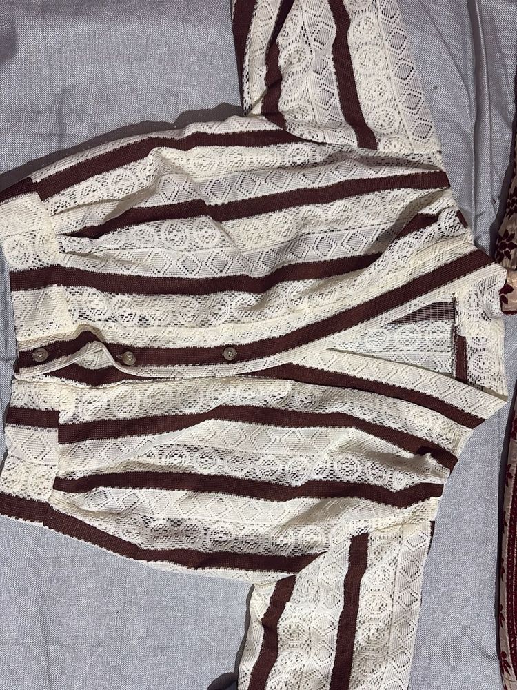 Lace Striped Top