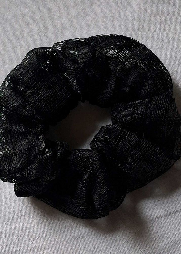 Black Mesh Scrunchie
